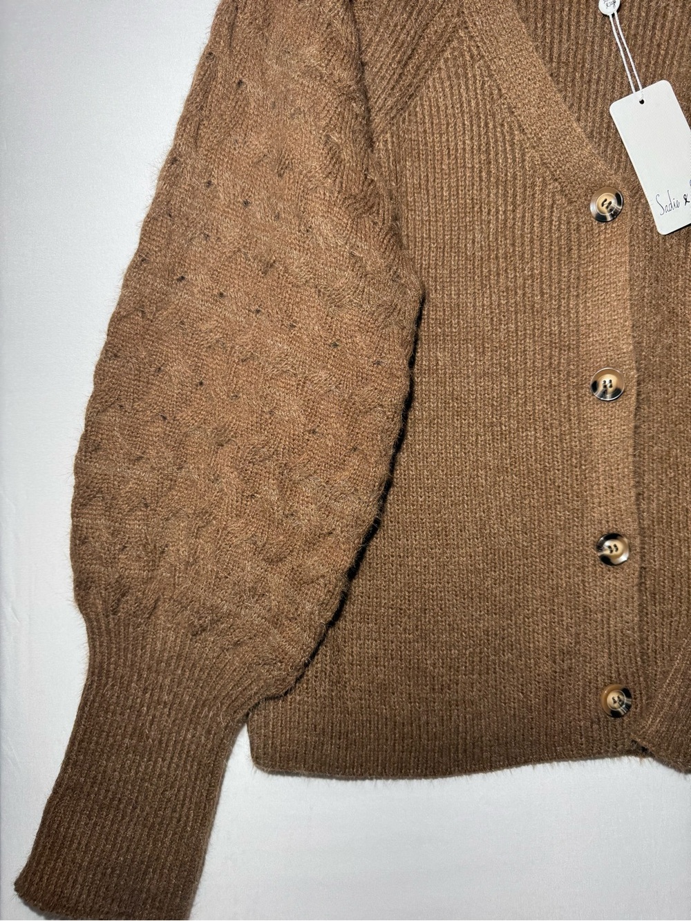 Sadie & Sage Chestnut Brown Chunky Button-Front Cardigan